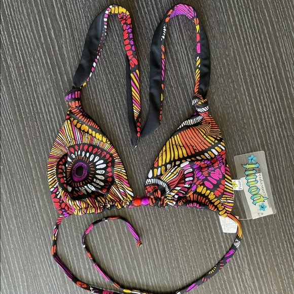 Point Conception Reversible 🌸 Floral Geometric Triangle Swimsuit Bikini Medium - Picture 1 of 9